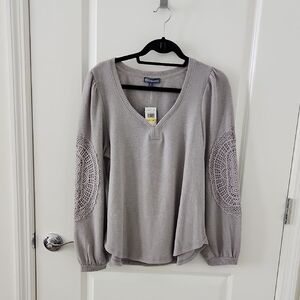 NWT Democracy  Gray Women's Sweater